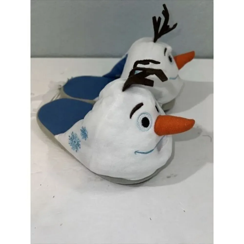 Disney Frozen II Olaf Unisex Kids Size 4 Plush‎ Soft Slippers NWT